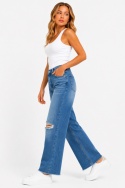 GUESS 80s Straight Jeans – damskie jeansy wide leg z przetarciami, rozmiar 26