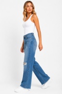 GUESS 80s Straight Jeans – damskie jeansy wide leg z przetarciami, rozmiar 26
