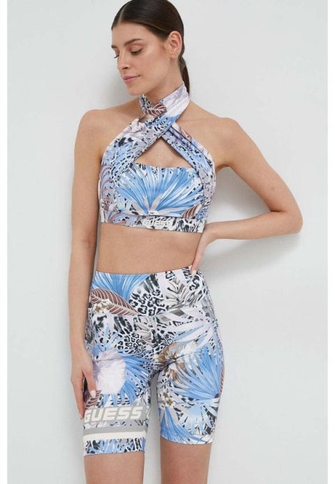GUESS Carlene Active Bra + Biker Shorts Tropical Print XS – komplet sportowy