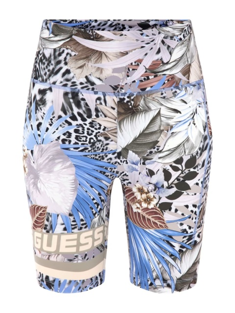 GUESS Carlene Active Bra + Biker Shorts Tropical Print XS – komplet sportowy