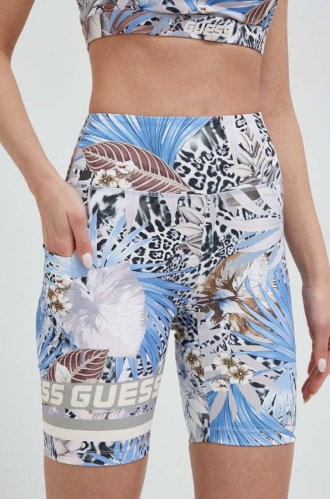 GUESS Carlene Active Bra + Biker Shorts Tropical Print XS – komplet sportowy