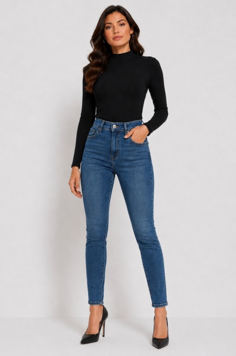 GUESS Jen Skinny Jeans W24 / EU34 – Wysoki Stan – Niebieskie Jeansy Skinny – Nowe z Metką