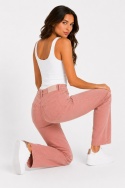 GUESS Kelly Straight – damskie spodnie z imitacji zamszu, pudrowy róż, rozmiar 24