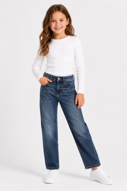 GUESS Kids Jeansy Dziewczęce Straight Fit Niebieskie Denim Rozm. 24 / EU 24