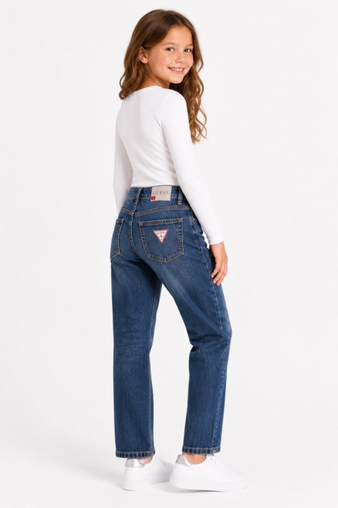 GUESS Kids Jeansy Dziewczęce Straight Fit Niebieskie Denim Rozm. 24 / EU 24