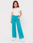 GUESS Kids Spodnie dziewczęce Wide Leg Turkusowe Rozmiar 8 lat Nowe z metką