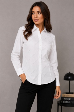 GUESS Korinna Shirt Biała Koszula Damska z Kryształkami Logo rozmiar XS