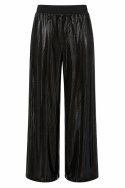 GUESS Margot Long Pants – błyszczące spodnie damskie glamour, czarne, rozmiar M