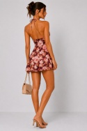 GUESS Sukienka Mini Floral Halter Burgundy Multicolor S – Kwiatowa Sukienka rozmiar S