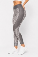 Guess Legginsy Sportowe Damskie Szaro-Beżowe Geometryczne XS