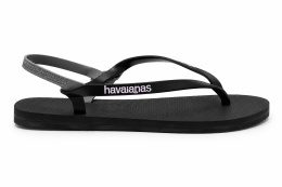 Havaianas Japonki Damskie Czarne z Paskiem na Piętę – Rozmiar 39