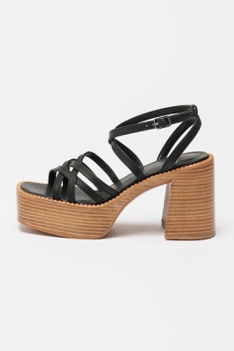 Jeffrey Campbell Sandały Clementine Chunky Leather, czarne rozmiar 40