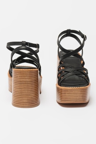 Jeffrey Campbell Sandały Clementine Chunky Leather, czarne rozmiar 40