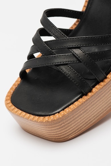 Jeffrey Campbell Sandały Clementine Chunky Leather, czarne rozmiar 40