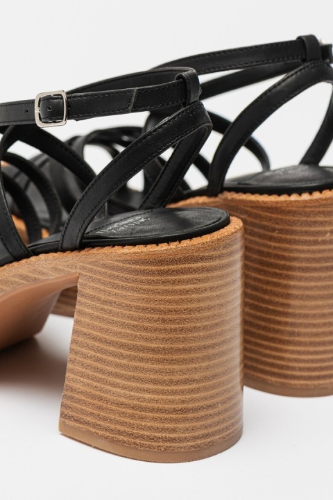 Jeffrey Campbell Sandały Clementine Chunky Leather, czarne rozmiar 40