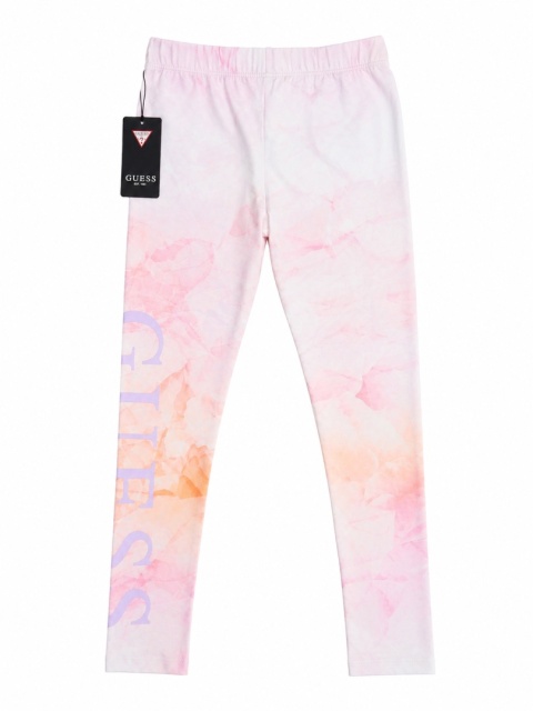 Legginsy dziecięce Guess Kids Floral Print Pink – pastelowy wzór, logo GUESS Rozmiar 122