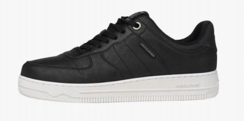 Męskie Sneakersy Skórzane Jack & Jones Czarne Rozmiar 42