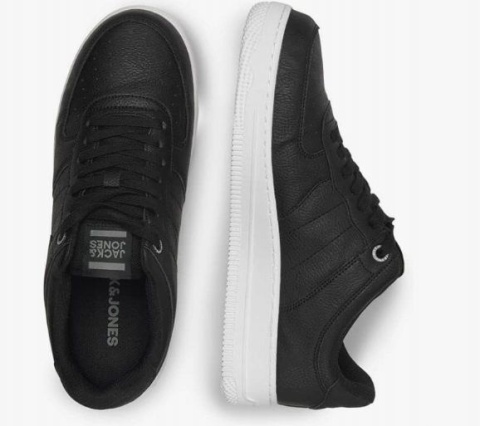 Męskie Sneakersy Skórzane Jack & Jones Czarne Rozmiar 42