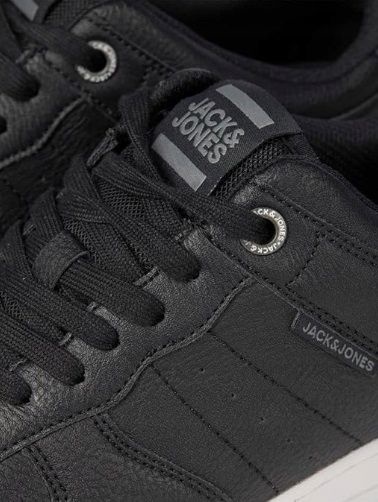 Męskie Sneakersy Skórzane Jack & Jones Czarne Rozmiar 42