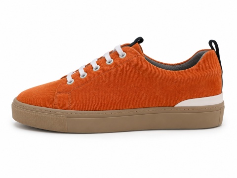 Paco Mishel Sneakersy damskie pomarańczowe – sztruksowe, casual, rozmiar 40