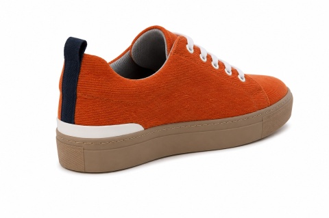 Paco Mishel Sneakersy damskie pomarańczowe – sztruksowe, casual, rozmiar 40