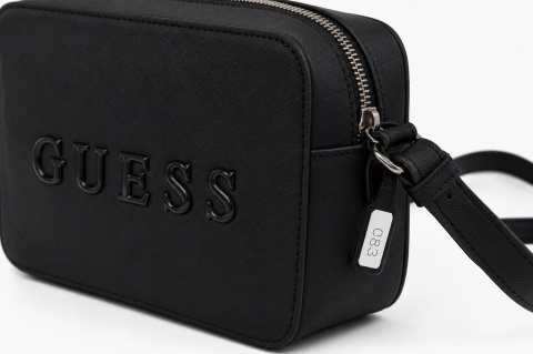 Powystawa GUESS Broderick Mini Camera Bag Czarna Torebka Damska Listonoszka Logo