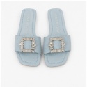 STUART WEITZMAN – luksusowe klapki z kryształową ozdobą Rozmiar: 36