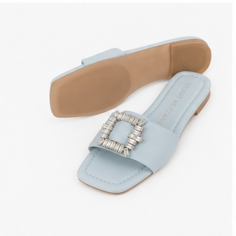 STUART WEITZMAN – luksusowe klapki z kryształową ozdobą Rozmiar: 36