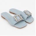 STUART WEITZMAN – luksusowe klapki z kryształową ozdobą Rozmiar: 36