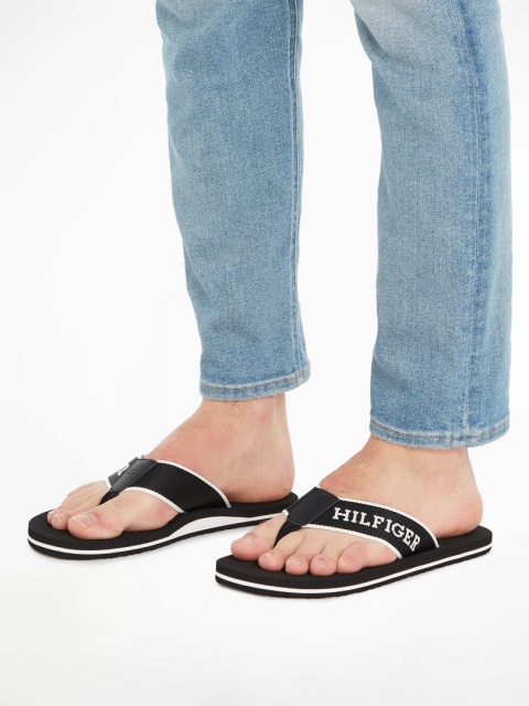 Tommy Hilfiger Japonki Im Mono Hilfiger Beach Sandal FM0FM04862 Czarny rozmiar 43