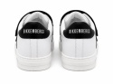 Bikkembergs Junior Skórzane Sneakersy Białe z Logo na Rzepie Rozmiar 39