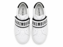 Bikkembergs Junior Skórzane Sneakersy Białe z Logo na Rzepie Rozmiar 39