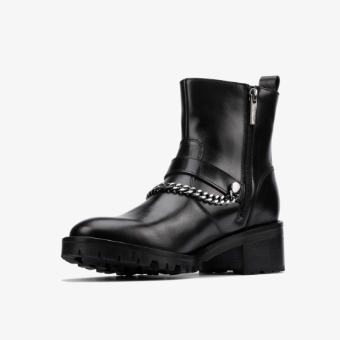 CLARKS WOMEN'S ROSELEIGH HIGH BLACK rozmiar 40 BOTKI skóra naturalna