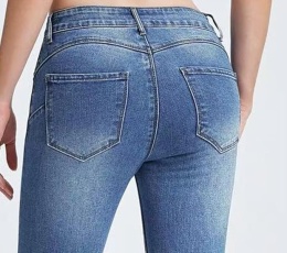 Damskie jeansy push-up , modelujące sylwetkę, dopasowane, elastyczne L