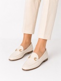 Dune London Loafers Cream Croc złotym detalem rozmiar 36