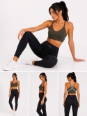 GUESS Active Top Sportowy Khaki z Logo na Plecach Rozmiar S