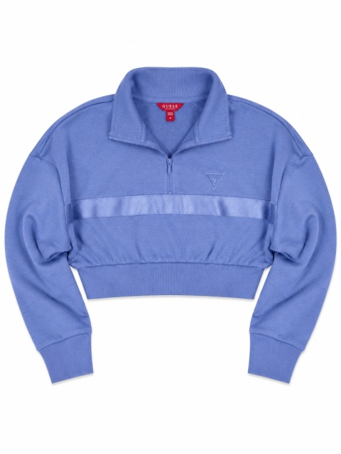GUESS Bluza Damska Crop 1/2 Zip Fioletowa/Lawendowa rozmiar M