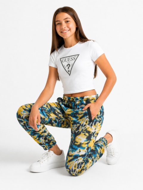 GUESS Kids Active Pants – kolorowe spodnie dresowe z nadrukiem, rozm. 14 lat