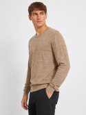 GUESS Męski sweter bawełniany Monogram Logo Beige 100% Cotton Rozmiar M