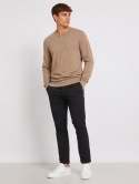 GUESS Męski sweter bawełniany Monogram Logo Beige 100% Cotton Rozmiar M