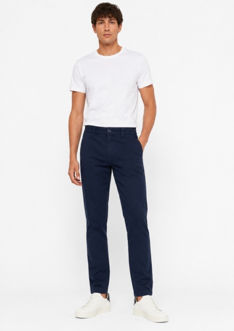 GUESS Męskie Spodnie Chino Regular Fit Granatowe Lyocell – Rozmiar W33 L32