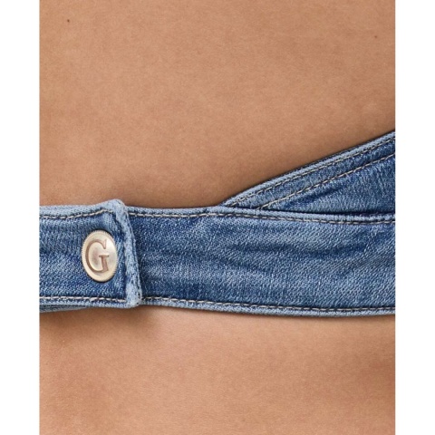 GUESS THALIA Denim Top Jeansowy Halter Niebieski Rozmiar L