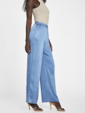 GUESS GIA Palazzo Pant – satynowe spodnie damskie granatowe, rozmiar L