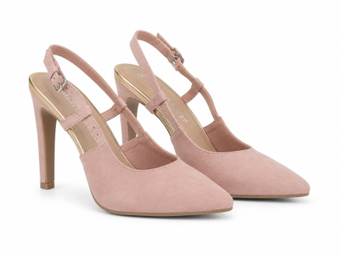 MARCO TOZZI Rose Comb Czółenka Slingback Pudrowy Róż – Szpilki Damskie – Rozmiar 38