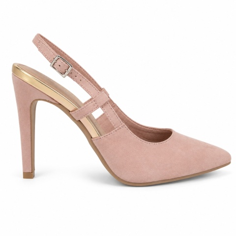 MARCO TOZZI Rose Comb Czółenka Slingback Pudrowy Róż – Szpilki Damskie – Rozmiar 38