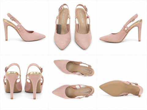 MARCO TOZZI Rose Comb Czółenka Slingback Pudrowy Róż – Szpilki Damskie – Rozmiar 38