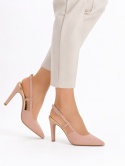 MARCO TOZZI Rose Comb Czółenka Slingback Pudrowy Róż – Szpilki Damskie – Rozmiar 38