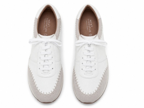 NEXT Signature Skórzane Sneakersy Damskie Białe Skóra Naturalna Rozmiar 40