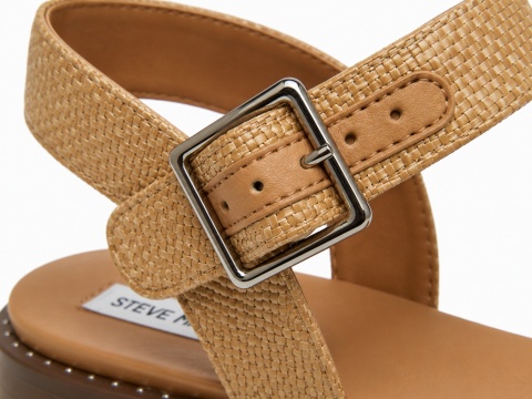 Steve Madden Tesa – damskie sandały z rafii, beżowe, rozmiar 40