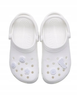 CROCS PRZYPINKI BIAŁE KWIATY 5 SZTUK